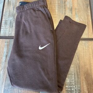 Nike Sweatpants Men Medium Tall Brown Dri-fit Tapered Fleece Training Stretch